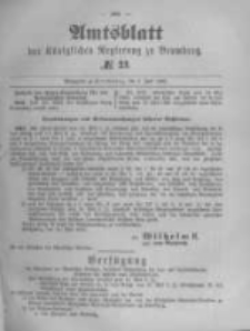 Amtsblatt der K&ouml;niglichen Preussischen Regierung zu Bromberg. 1890.06.06 No.23