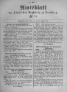 Amtsblatt der K&ouml;niglichen Preussischen Regierung zu Bromberg. 1890.08.22 No.34
