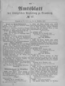 Amtsblatt der Königlichen Preussischen Regierung zu Bromberg. 1890.11.21 No.47