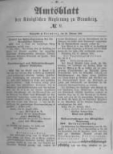 Amtsblatt der K&ouml;niglichen Preussischen Regierung zu Bromberg. 1891.02.26 No.9