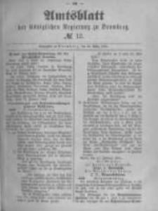 Amtsblatt der K&ouml;niglichen Preussischen Regierung zu Bromberg. 1891.03.19 No.12