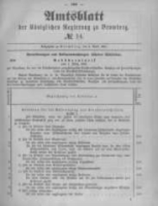 Amtsblatt der K&ouml;niglichen Preussischen Regierung zu Bromberg. 1891.04.02 No.14
