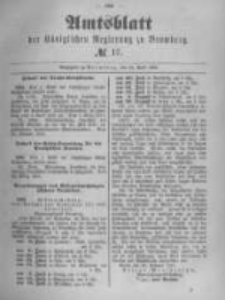 Amtsblatt der K&ouml;niglichen Preussischen Regierung zu Bromberg. 1891.04.23 No.17
