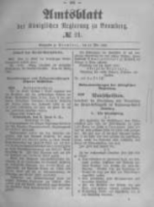Amtsblatt der K&ouml;niglichen Preussischen Regierung zu Bromberg. 1891.05.21 No.21