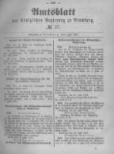Amtsblatt der K&ouml;niglichen Preussischen Regierung zu Bromberg. 1891.07.02 No.27