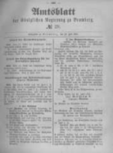 Amtsblatt der K&ouml;niglichen Preussischen Regierung zu Bromberg. 1891.07.16 No.29