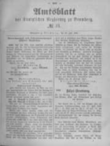 Amtsblatt der K&ouml;niglichen Preussischen Regierung zu Bromberg. 1891.07.30 No.31