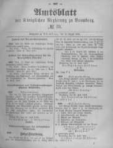 Amtsblatt der K&ouml;niglichen Preussischen Regierung zu Bromberg. 1891.08.13 No.33
