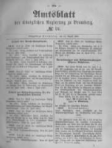 Amtsblatt der K&ouml;niglichen Preussischen Regierung zu Bromberg. 1891.08.20 No.34
