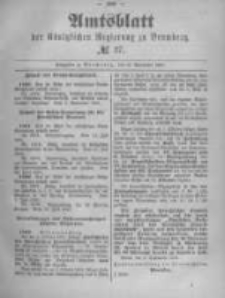 Amtsblatt der K&ouml;niglichen Preussischen Regierung zu Bromberg. 1891.09.10 No.37