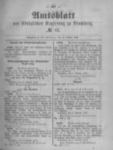 Amtsblatt der K&ouml;niglichen Preussischen Regierung zu Bromberg. 1891.10.15 No.42