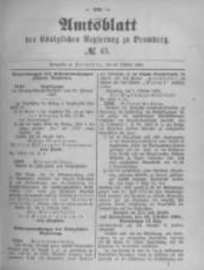 Amtsblatt der K&ouml;niglichen Preussischen Regierung zu Bromberg. 1891.10.22 No.43