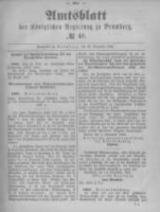 Amtsblatt der K&ouml;niglichen Preussischen Regierung zu Bromberg. 1891.11.26 No.48
