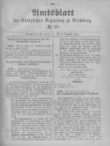Amtsblatt der K&ouml;niglichen Preussischen Regierung zu Bromberg. 1891.12.10 No.50