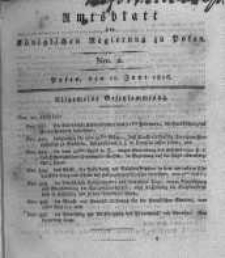 Amtsblatt der K&ouml;niglichen Regierung zu Posen. 1816.06.11 Nro.2
