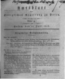 Amtsblatt der K&ouml;niglichen Regierung zu Posen. 1816.06.25 Nro.4