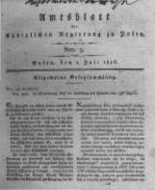 Amtsblatt der K&ouml;niglichen Regierung zu Posen. 1816.07.02 Nro.5