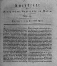 Amtsblatt der K&ouml;niglichen Regierung zu Posen. 1816.10.29 Nro.22