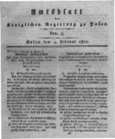 Amtsblatt der K&ouml;niglichen Regierung zu Posen. 1817.02.04 Nro.5