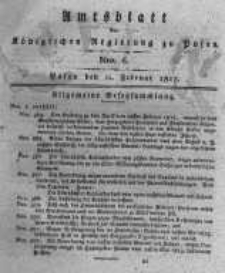 Amtsblatt der K&ouml;niglichen Regierung zu Posen. 1817.02.11 Nro.6