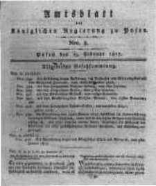 Amtsblatt der K&ouml;niglichen Regierung zu Posen. 1817.02.25 Nro.8
