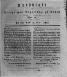 Amtsblatt der K&ouml;niglichen Regierung zu Posen. 1817.05.27 Nro.21