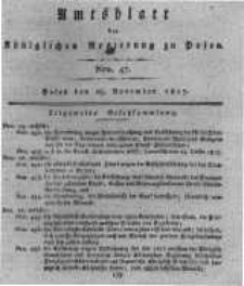 Amtsblatt der K&ouml;niglichen Regierung zu Posen. 1817.11.25 Nro.47