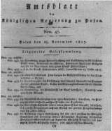 Amtsblatt der Königlichen Regierung zu Posen. 1817.11.25 Nro.47