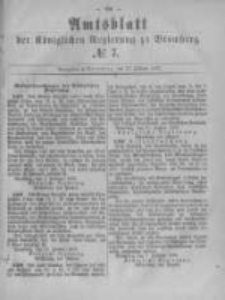 Amtsblatt der K&ouml;niglichen Preussischen Regierung zu Bromberg. 1882.02.17 No.7