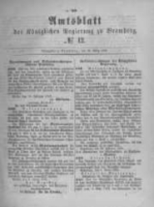 Amtsblatt der K&ouml;niglichen Preussischen Regierung zu Bromberg. 1882.03.24 No.12