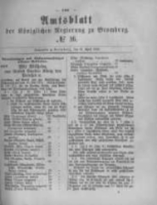 Amtsblatt der K&ouml;niglichen Preussischen Regierung zu Bromberg. 1882.04.21 No.16