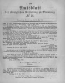 Amtsblatt der K&ouml;niglichen Preussischen Regierung zu Bromberg. 1882.05.26 No.21