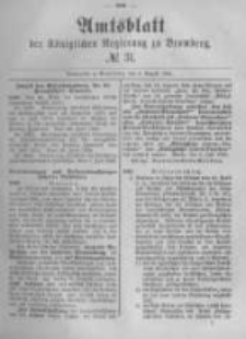 Amtsblatt der K&ouml;niglichen Preussischen Regierung zu Bromberg. 1882.08.04 No.31