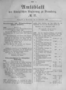 Amtsblatt der K&ouml;niglichen Preussischen Regierung zu Bromberg. 1882.09.15 No.37