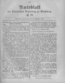 Amtsblatt der K&ouml;niglichen Preussischen Regierung zu Bromberg. 1882.09.29 No.39