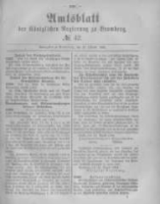 Amtsblatt der K&ouml;niglichen Preussischen Regierung zu Bromberg. 1882.10.20 No.42
