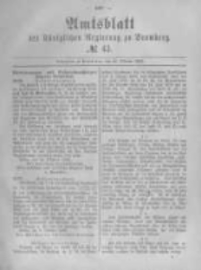 Amtsblatt der K&ouml;niglichen Preussischen Regierung zu Bromberg. 1882.10.27 No.43