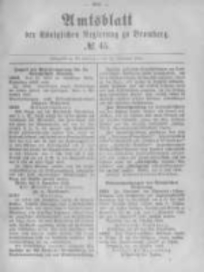 Amtsblatt der K&ouml;niglichen Preussischen Regierung zu Bromberg. 1882.11.10 No.45