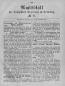 Amtsblatt der K&ouml;niglichen Preussischen Regierung zu Bromberg. 1882.11.24 No.47