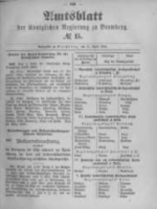 Amtsblatt der K&ouml;niglichen Preussischen Regierung zu Bromberg. 1895.04.11 No.15