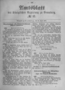 Amtsblatt der K&ouml;niglichen Preussischen Regierung zu Bromberg. 1895.04.25 No.17