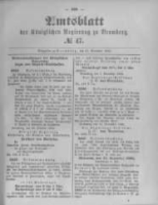 Amtsblatt der K&ouml;niglichen Preussischen Regierung zu Bromberg. 1895.11.21 No.47