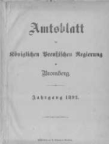 Amtsblatt der K&ouml;niglichen Preussischen Regierung zu Bromberg. 1892.01.07 No.1