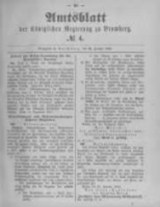 Amtsblatt der K&ouml;niglichen Preussischen Regierung zu Bromberg. 1892.01.28 No.4