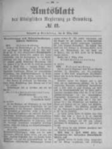 Amtsblatt der K&ouml;niglichen Preussischen Regierung zu Bromberg. 1892.03.24 No.12