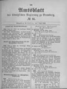 Amtsblatt der K&ouml;niglichen Preussischen Regierung zu Bromberg. 1892.04.07 No.14