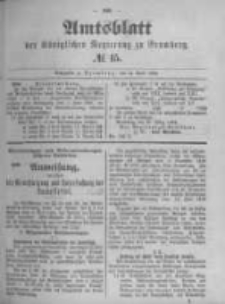 Amtsblatt der K&ouml;niglichen Preussischen Regierung zu Bromberg. 1892.04.14 No.15
