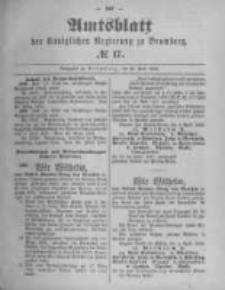 Amtsblatt der K&ouml;niglichen Preussischen Regierung zu Bromberg. 1892.04.28 No.17