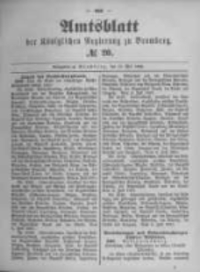 Amtsblatt der K&ouml;niglichen Preussischen Regierung zu Bromberg. 1892.05.19 No.20