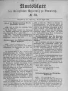 Amtsblatt der K&ouml;niglichen Preussischen Regierung zu Bromberg. 1892.08.18 No.33
